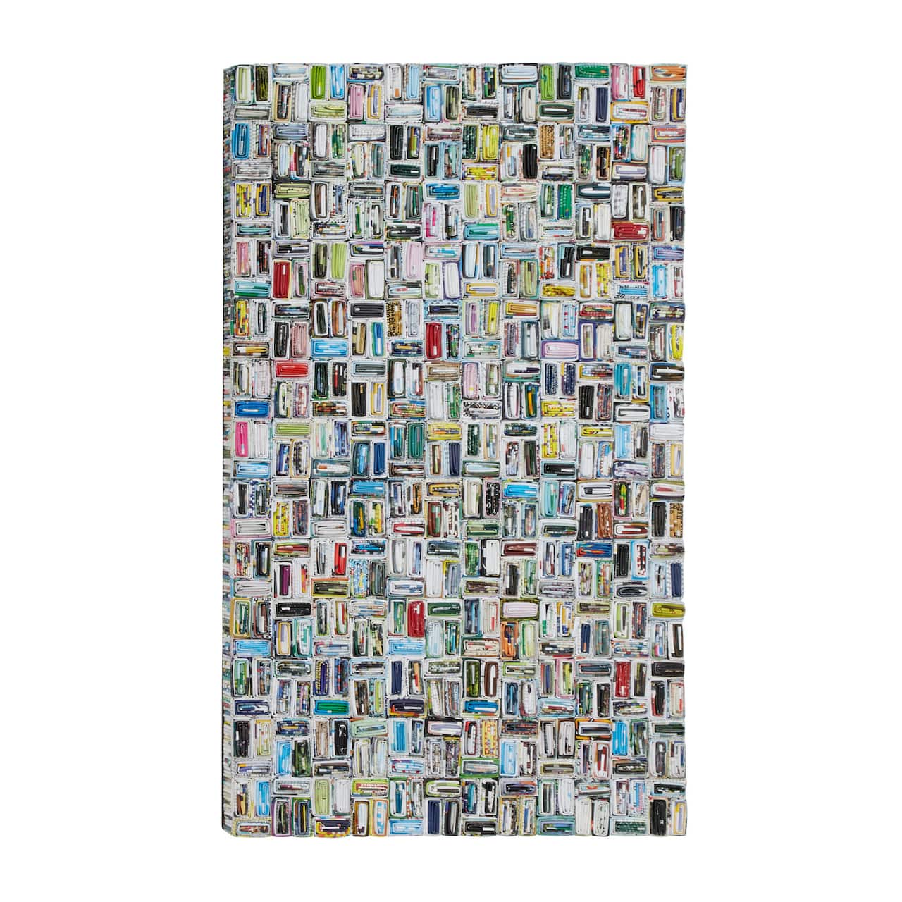 Multi Colored Modern Abstract Recycled Paper Wall Art, 23" x 40"